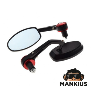 HANDLEBAR END REAR VIEW MIRROR SET UNIVERSAL