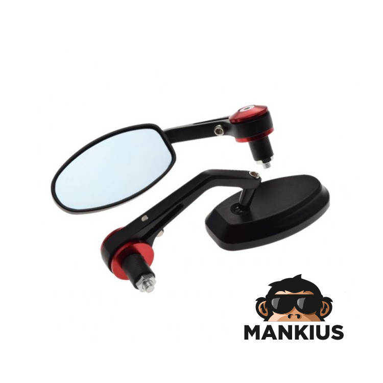 HANDLEBAR END REAR VIEW MIRROR SET UNIVERSAL