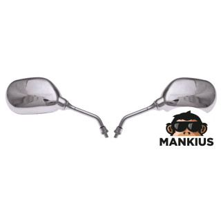 MIRROR SET, REAR VIEW MP101 OVAL CHROME M8 CN