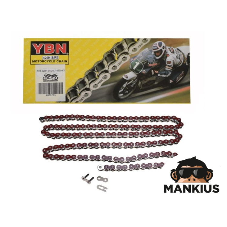 CHAIN, DRIVE 420HX YBN 140 LINKS RED