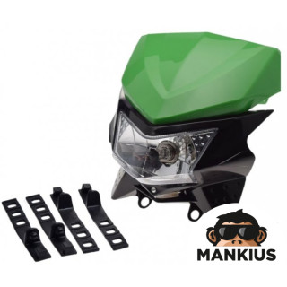 FAIRING WITH HEADLAMP, GREEN-BLACK