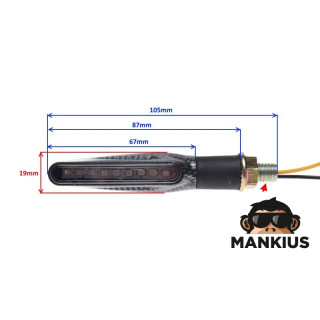 LAMP, DYNAMIC TURN SIGNAL INDICATOR CARBON, CLEAR LENS, 9 LEDS