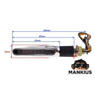 LAMP, DYNAMIC TURN SIGNAL INDICATOR CHROME, CLEAR LENS, 9 LEDS