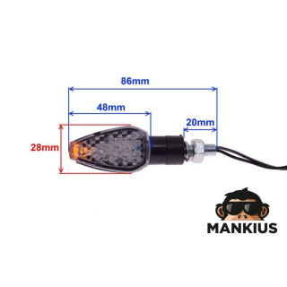 LAMP, TURN SIGNAL , BLACK, CLEAR LENS,+AMBER LED