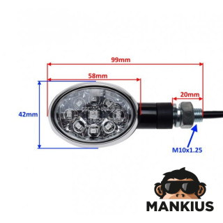 LAMP, TURN SIGNAL BLACK CLEAR LENS LED