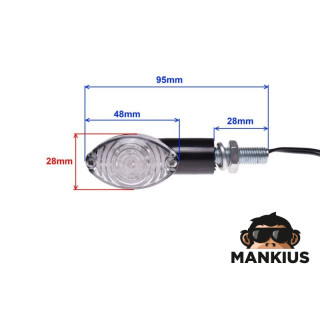 LAMP, TURN SIGNAL BLACK CLEAR LENS, LED