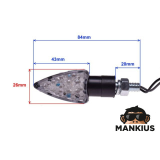 LAMP, TURN SIGNAL BLACK CLEAR LENS, LED,