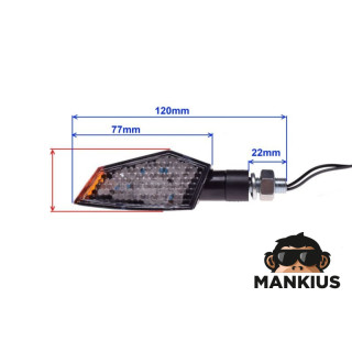 LAMP, TURN SIGNAL BLACK CLEAR LENS, LED,