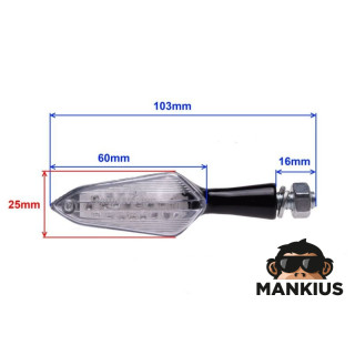 LAMP, TURN SIGNAL BLACK CLEAR LENS, LED,