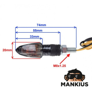 LAMP, TURN SIGNAL INDICATOR FRONT CLEAR LENS CARBON