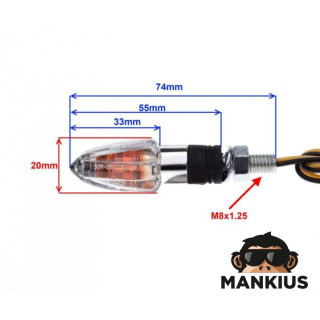 LAMP, TURN SIGNAL INDICATOR FRONT CLEAR LENS CHROME