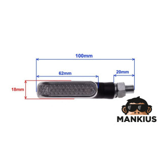 LAMP, TURN SIGNAL MATT BLACK CLEAR LENS LED