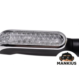 LAMP, TURN SIGNAL MATT BLACK CLEAR LENS LED