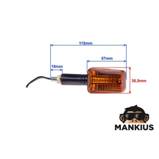 LAMP, TURN SIGNAL MINI BLACK AMBER LONG