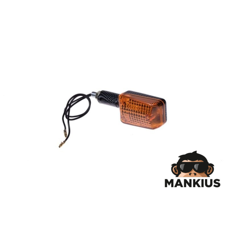 LAMP, TURN SIGNAL MINI CARBON-LOOK AMBER LONG