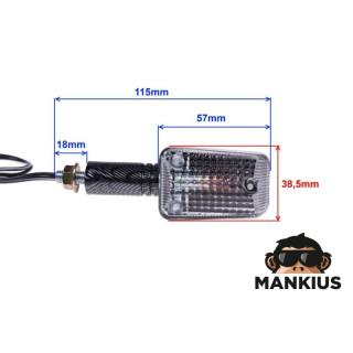 LAMP, TURN SIGNAL MINI CARBON-LOOK CLEAR LONG