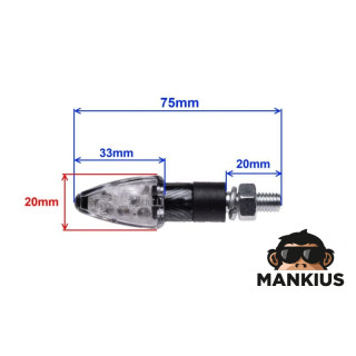 LAMP, TURN SIGNAL MINI CARBON-LOOK, CLEAR LENS, LED,