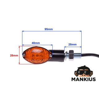 LAMP, TURN SIGNAL, BLACK, AMBER LENS, LED, BLACK