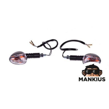 LAMP, TURN SIGNAL, BLACK, CLEAR LENS, BULB, 2PCS CN