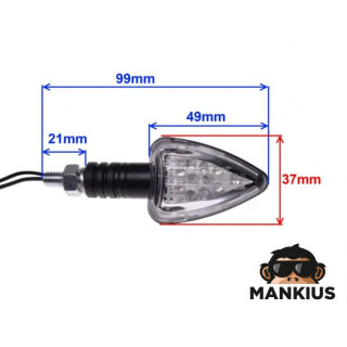 LAMP, TURN SIGNAL, BLACK, CONE, CLEAR LENS, LED CN