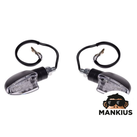 LAMP, TURN SIGNAL, BLACK, OVAL, CLEAR LENS, LED CN