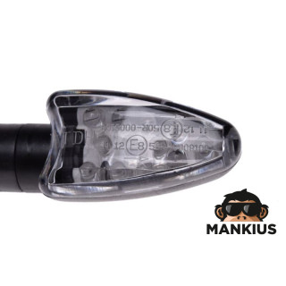 LAMP, TURN SIGNAL, BLACK, OVAL, CLEAR LENS, LED CN