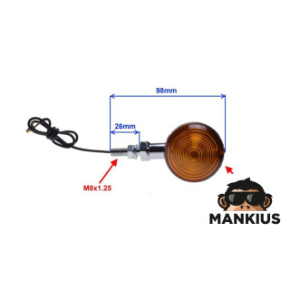 LAMP, TURN SIGNAL, BULLET, SHORT MOUNT 8 mm