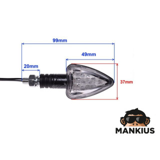 LAMP, TURN SIGNAL, CARBON-LOOK, CONE, CLEAR LENS, LED CN