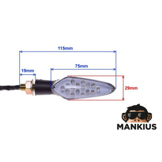 LAMP, TURN SIGNAL, CLEAR LENS, LED 12V 1W CN, PAIR