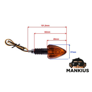 LAMP, TURN SIGNAL, CONE, AMBER LENS, CUTS, CARBON-LOOK