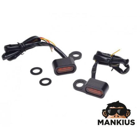 MINI LED FRONT TURN SIGNAL LIGHT FOR HARLEY BLACK