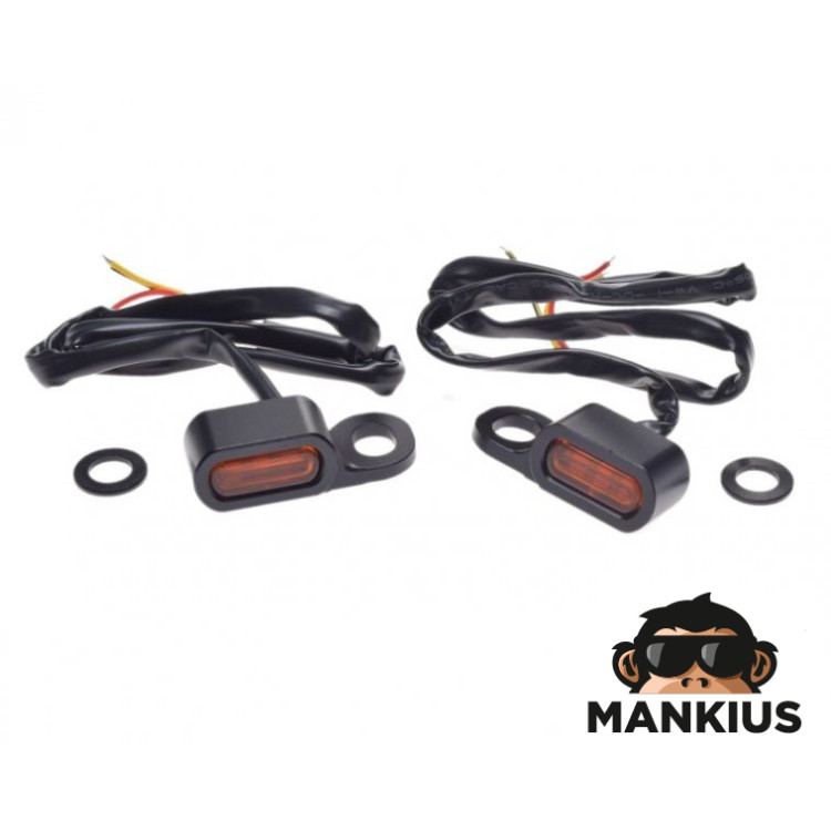 MINI LED FRONT TURN SIGNAL LIGHT FOR HARLEY BLACK