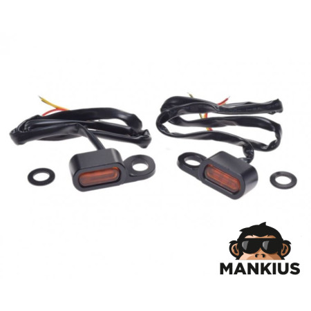 MINI LED FRONT TURN SIGNAL LIGHT FOR HARLEY BLACK