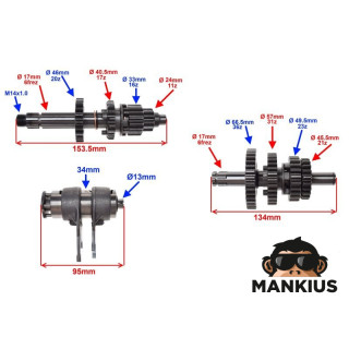 GEARBOX ASSY, XY140 ENGINE