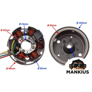 STATOR 6 COILS 6 WITH FLYWHEEL APRILIA