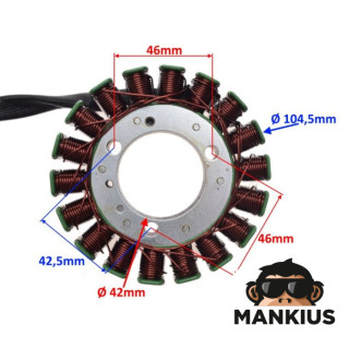 STATOR-GENERATOR 18 COILS FOR YAMAHA TMAX 500 08-11