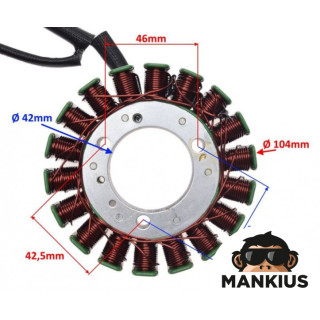 STATORIUS-GENERATORIAUS 18 RIČIŲ YAMAHA TMAX 500 01-03