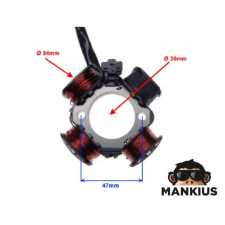 STATOR-GENERATOR 4 COILS 3 WIRES