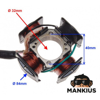 STATOR-GENERATOR 4 COILS 7 WIRES