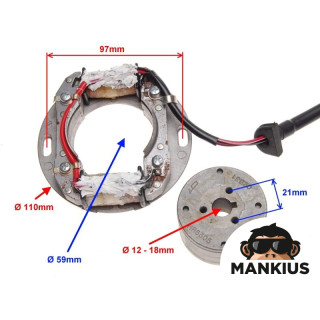 STATOR-GENERATOR IGNITION UNIT FOR SUZUKI RM250, KAWASAKI KX