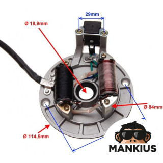 STATOR, GENERATOR/IGNITER MINI ENDURO 125 CC 2COILS