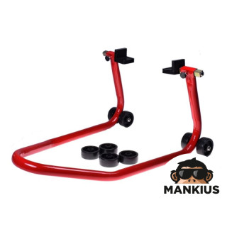 MOTORCYCLE REAR WHEEL STAND LIFT, INCL. SPARE WHEELS