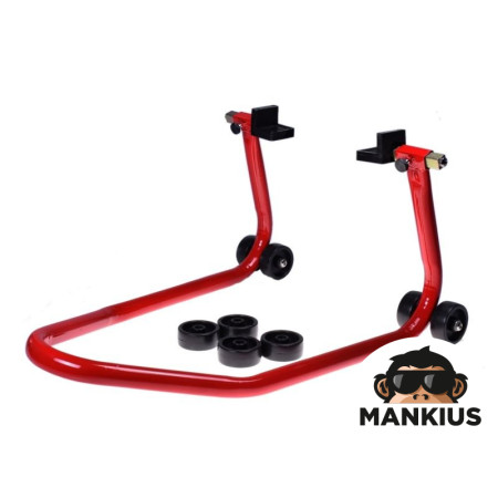 MOTORCYCLE REAR WHEEL STAND LIFT, INCL. SPARE WHEELS