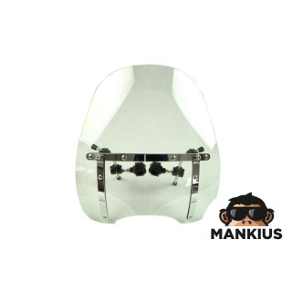 WINDSHIELD, CHROMED FITTING REINF.