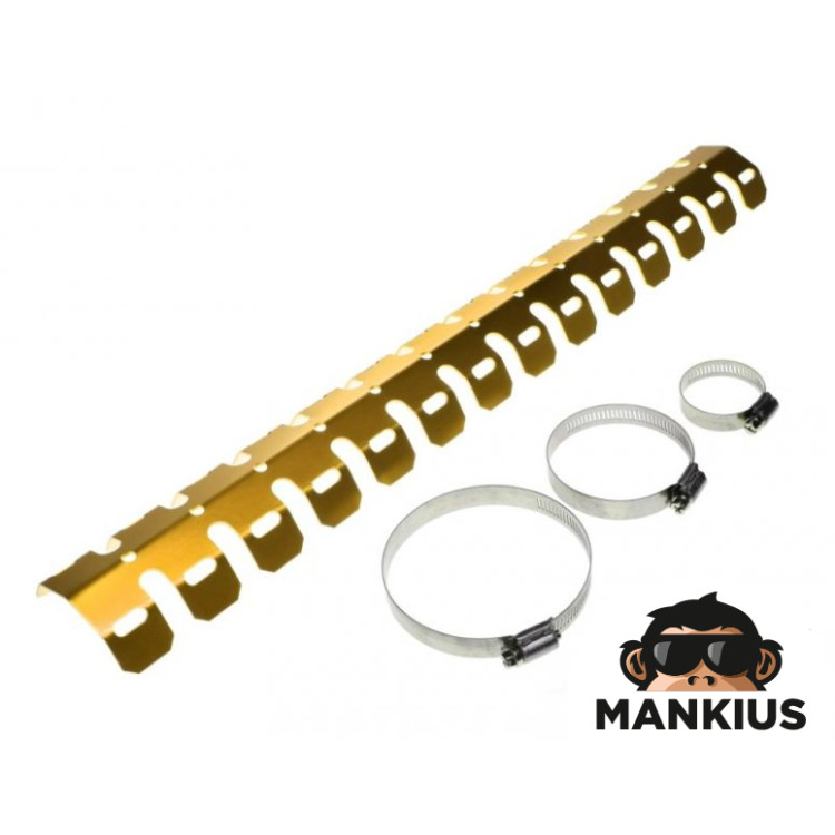 PROTECTOR, EXHAUST PIPE HEAT SHIELD UNIVERSAL GOLD