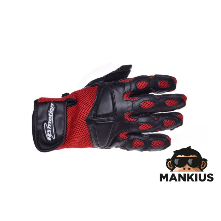 GLOVES BLACK-RED MESH L