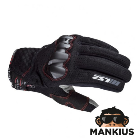 LS2 CHAKI MAN GLOVES BLACK S