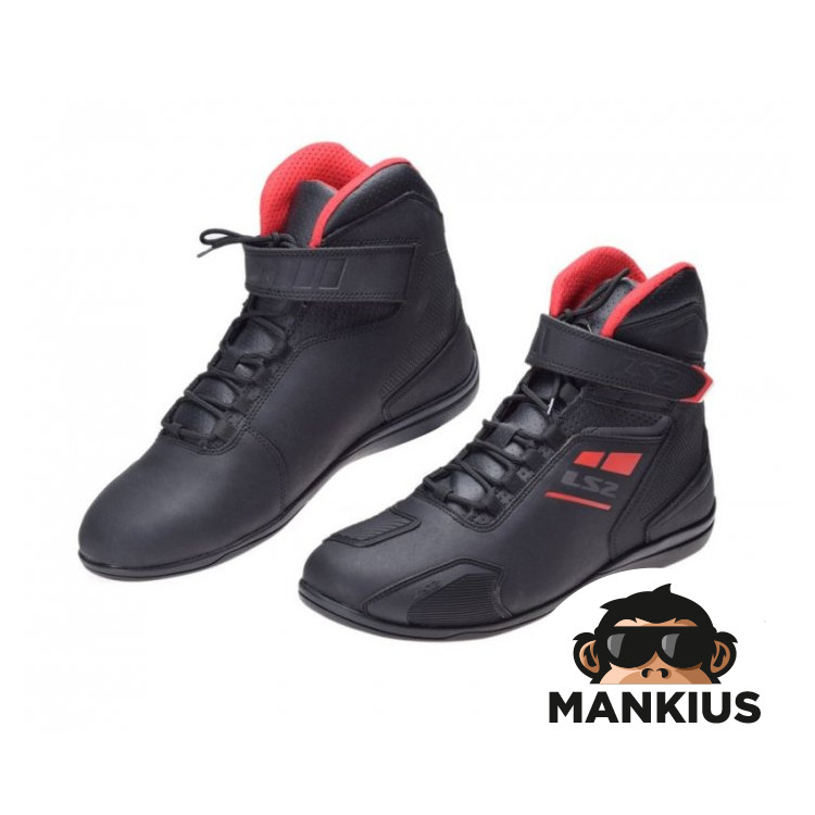 LS2 GARRA MAN BOOTS BLACK RED 44