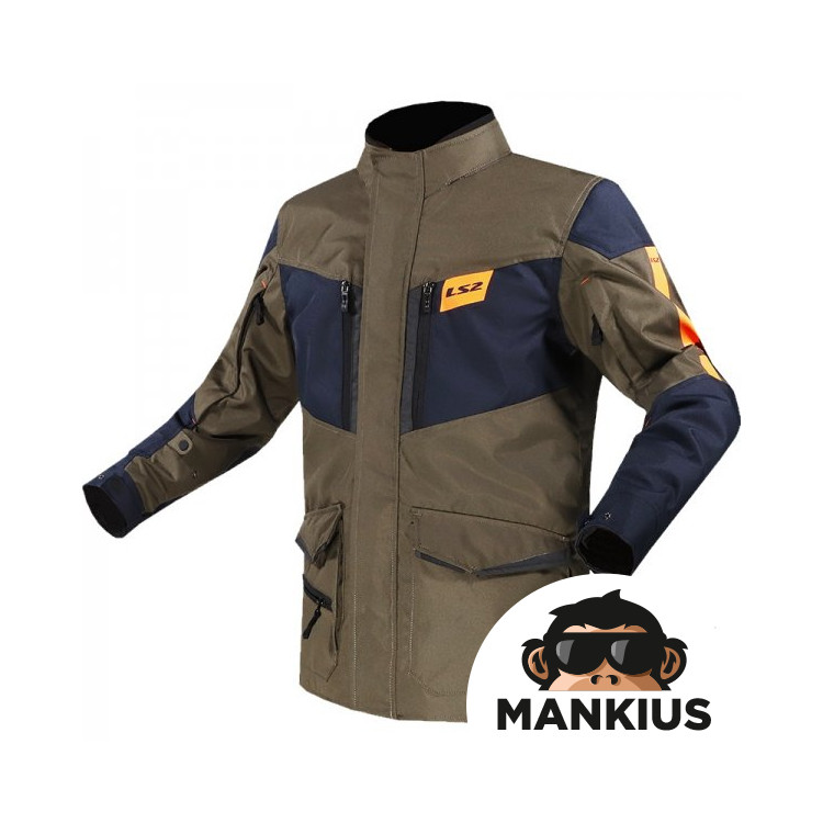 LS2 METROPOLIS EVO MAN JACKET KHAKI BLUE ORANGE L