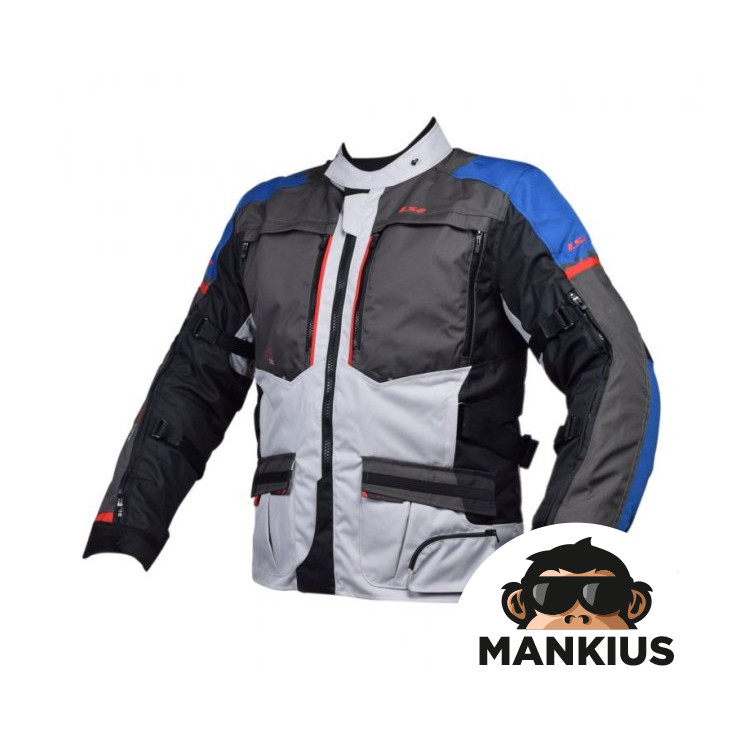 LS2 NORWAY MAN JACKET BLUE BLACK GREY RED 3XL